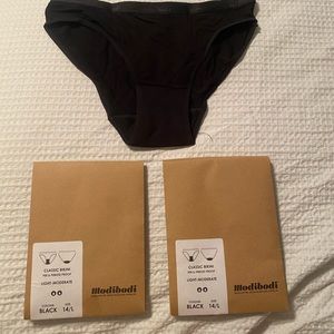 NEW, UNWorn Modibodi Pee/Period Proof Classic Bikini. Blk. Sz 14/L.